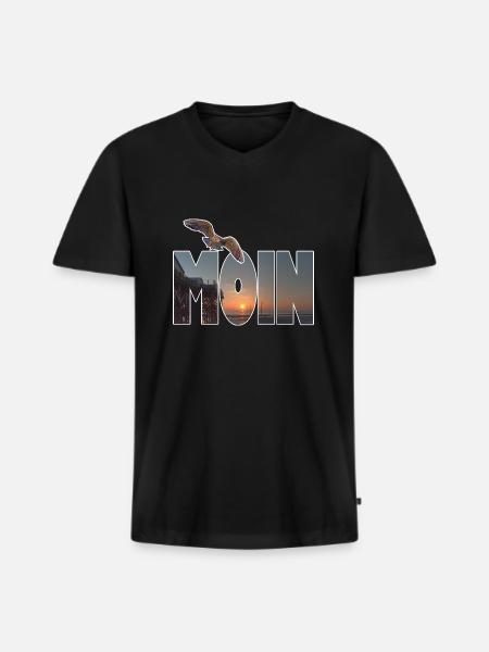 Moin (Motive: St. Peter Ording) - Men's Premium Organic T-shirt with V-neck - black