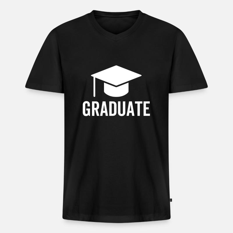 Absolvent - Männer Premium Bio T-Shirt mit V-Ausschnitt - Schwarz