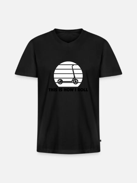 E-Scooter Roller Scooter - Men's Premium Organic T-shirt with V-neck - black