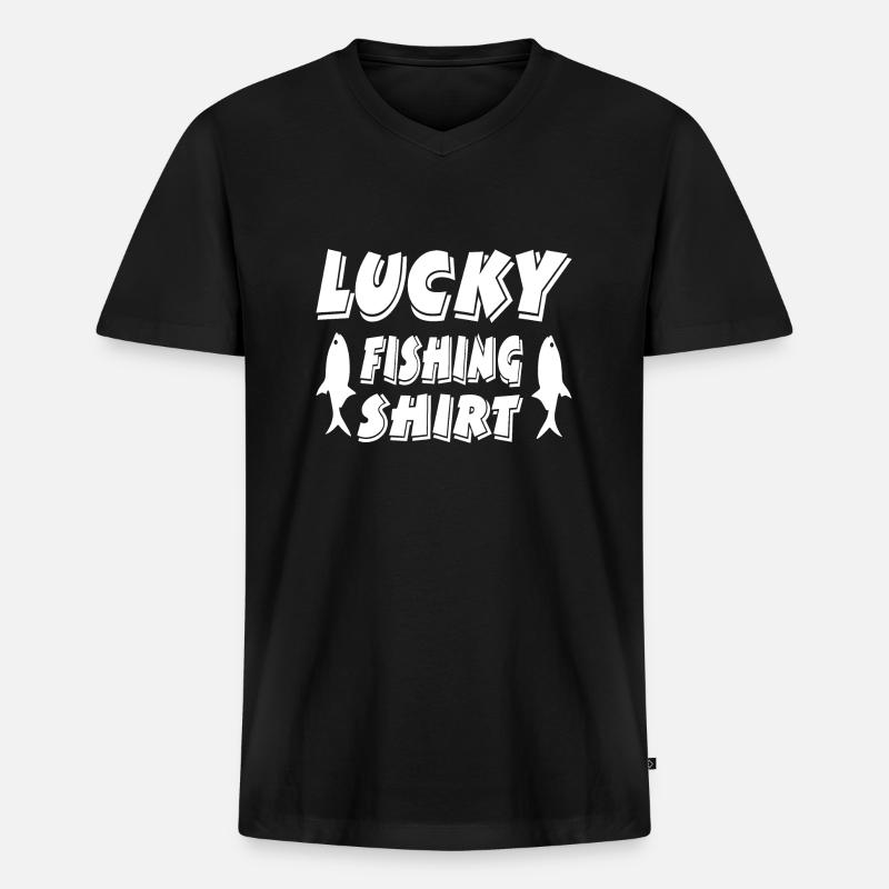 Angeln - Männer Premium Bio T-Shirt mit V-Ausschnitt - Schwarz