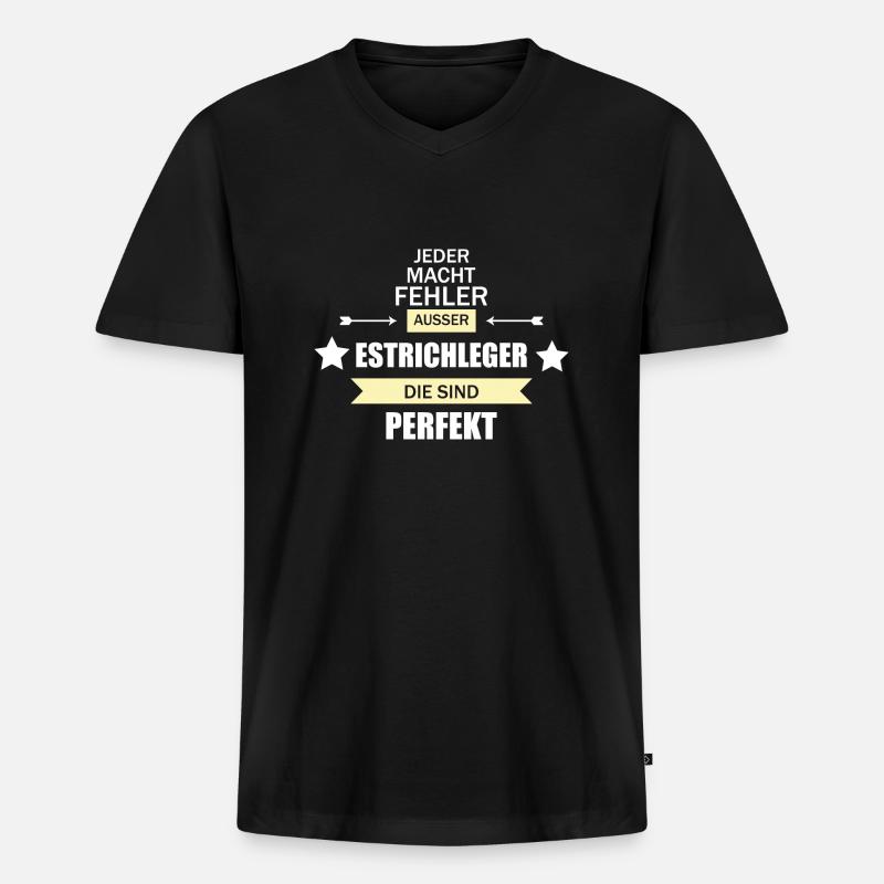 Estrichleger - Männer Premium Bio T-Shirt mit V-Ausschnitt - Schwarz