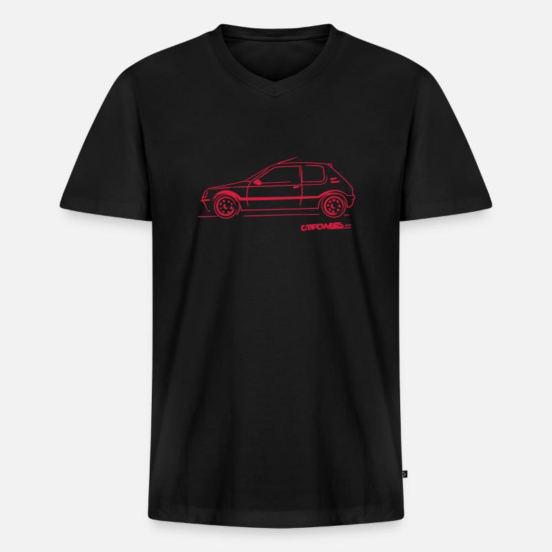  205__rouge - Männer Premium Bio T-Shirt mit V-Ausschnitt - Schwarz