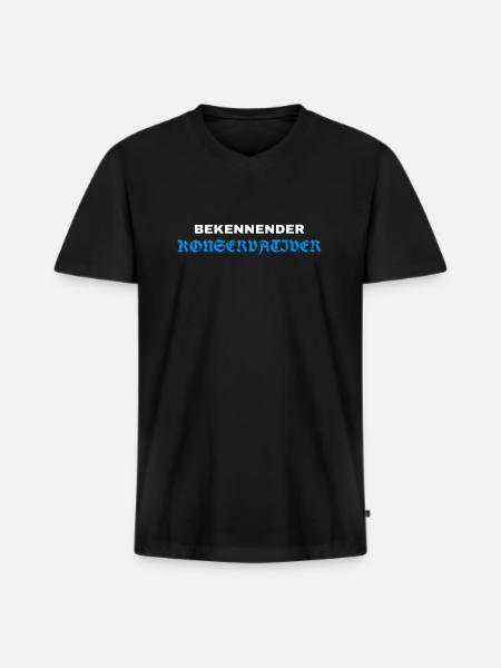 Bekennender Konservativer - Männer Premium Bio T-Shirt mit V-Ausschnitt - Schwarz
