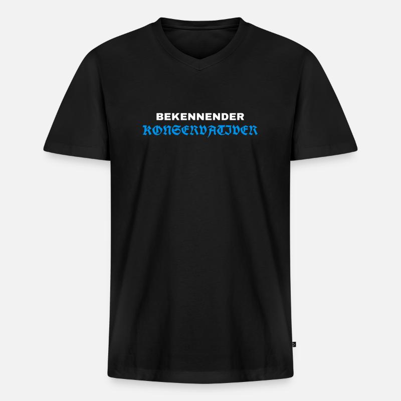 Bekennender Konservativer - Männer Premium Bio T-Shirt mit V-Ausschnitt - Schwarz
