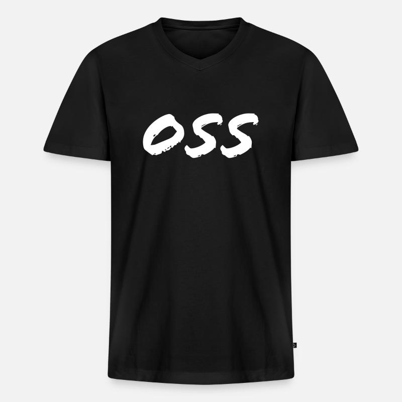 Oss - Männer Premium Bio T-Shirt mit V-Ausschnitt - Schwarz
