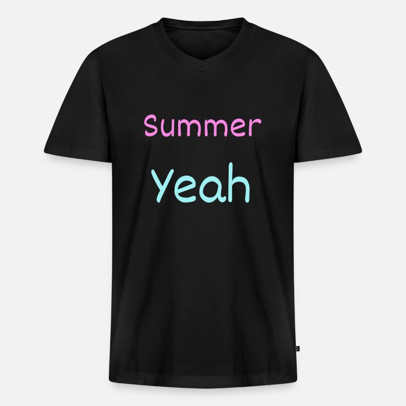 Sommer - Männer Premium Bio T-Shirt mit V-Ausschnitt - Schwarz