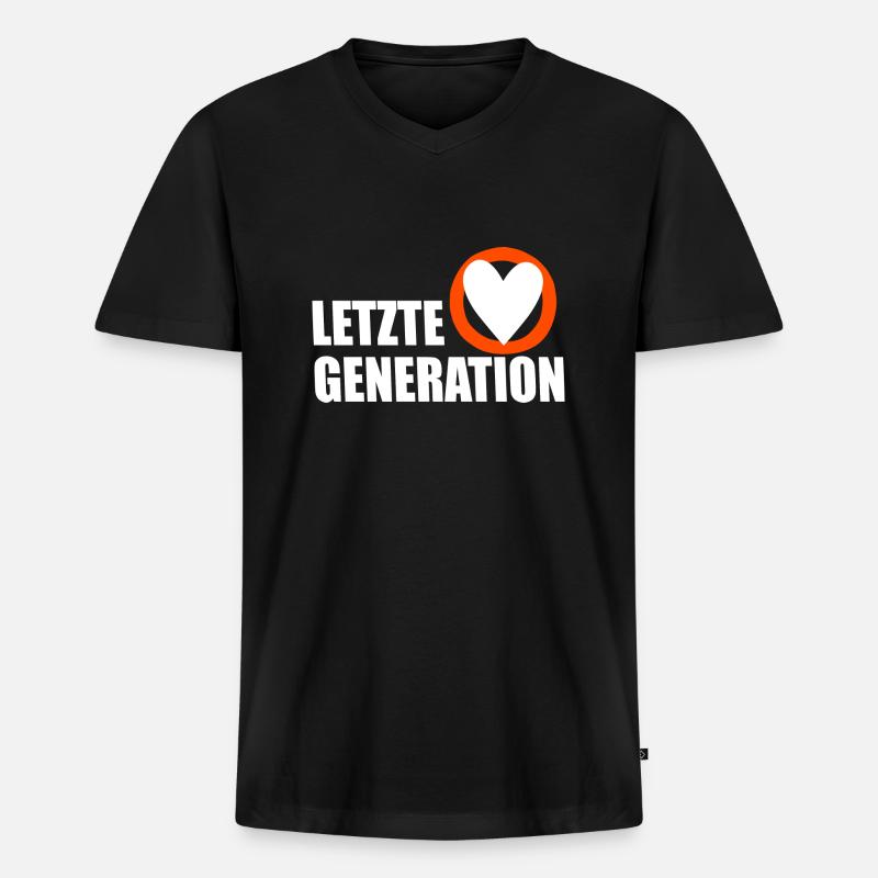 Letzte Generation - Design 5 - Männer Premium Bio T-Shirt mit V-Ausschnitt - Schwarz