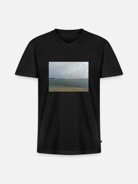 Meerblick Horizont - Männer Premium Bio T-Shirt mit V-Ausschnitt - Schwarz