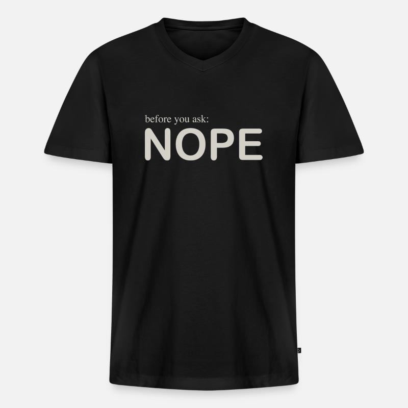 before you ask - Männer Premium Bio T-Shirt mit V-Ausschnitt - Schwarz