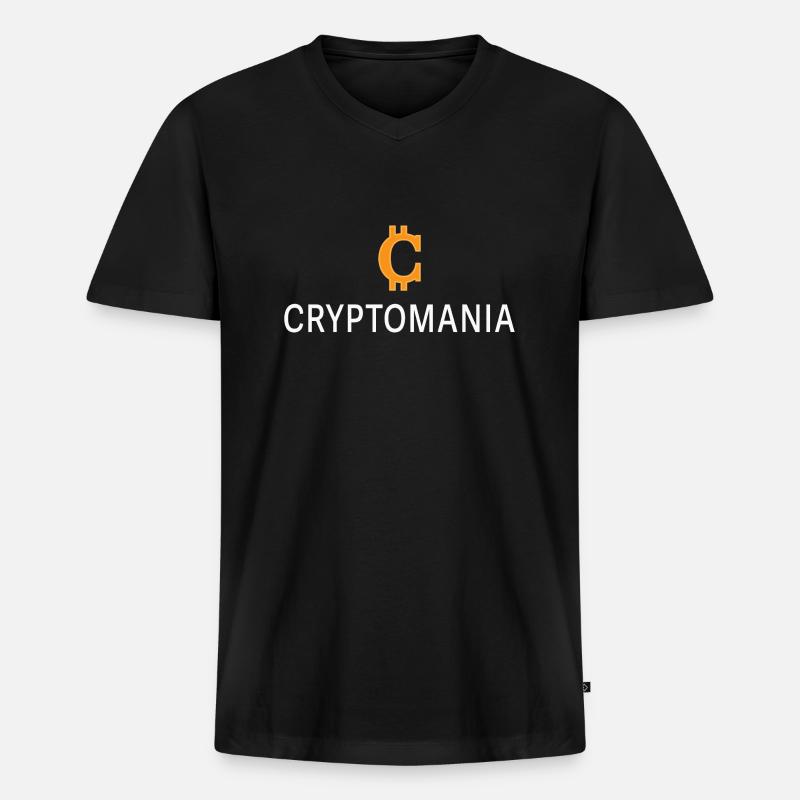 Kryptomanie - Männer Premium Bio T-Shirt mit V-Ausschnitt - Schwarz