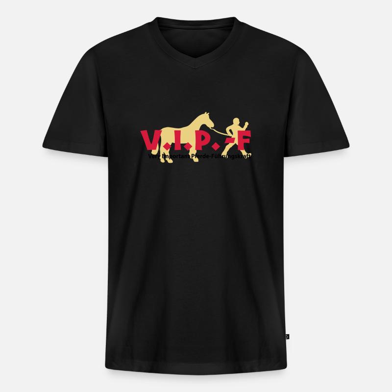 VIP-F - Männer Premium Bio T-Shirt mit V-Ausschnitt - Schwarz