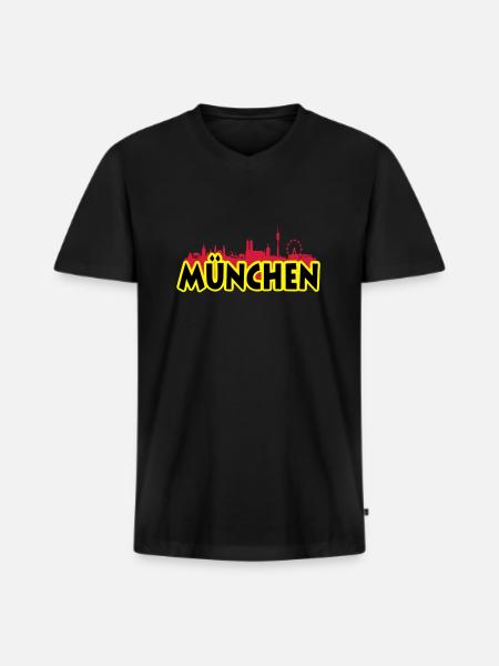 Munich - Men's Premium Organic T-shirt with V-neck - black