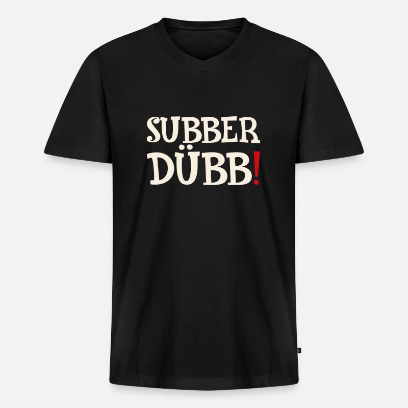 subberdübb 2 - Männer Premium Bio T-Shirt mit V-Ausschnitt - Schwarz