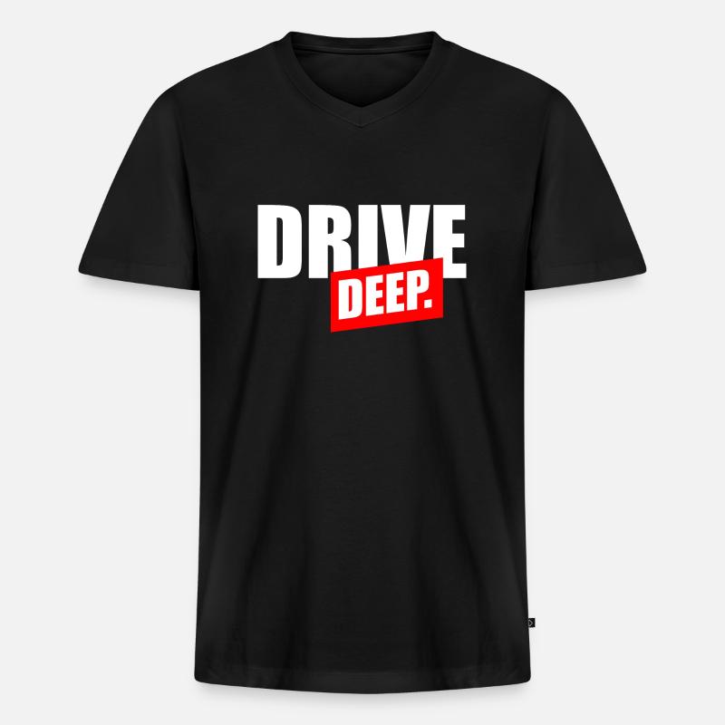 Drive Deep - Männer Premium Bio T-Shirt mit V-Ausschnitt - Schwarz