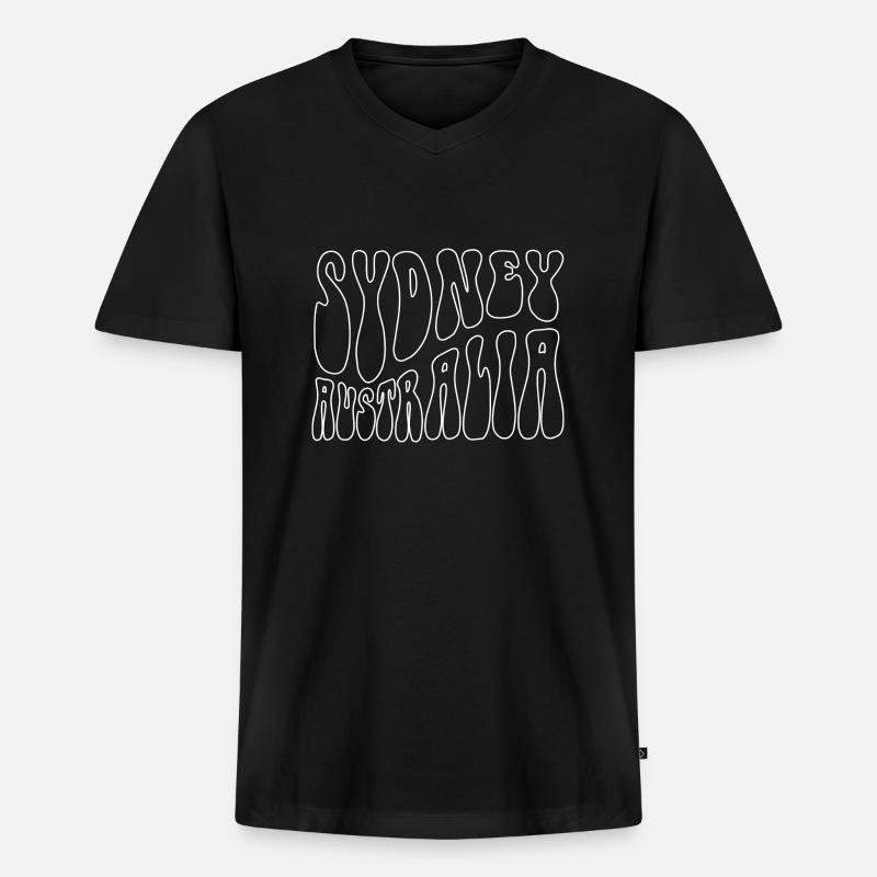 Sydney Australia - Männer Premium Bio T-Shirt mit V-Ausschnitt - Schwarz