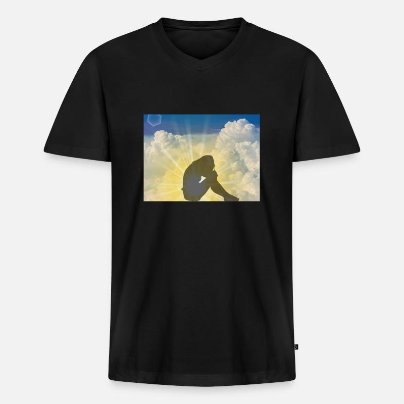 Skyscape. - Männer Premium Bio T-Shirt mit V-Ausschnitt - Schwarz