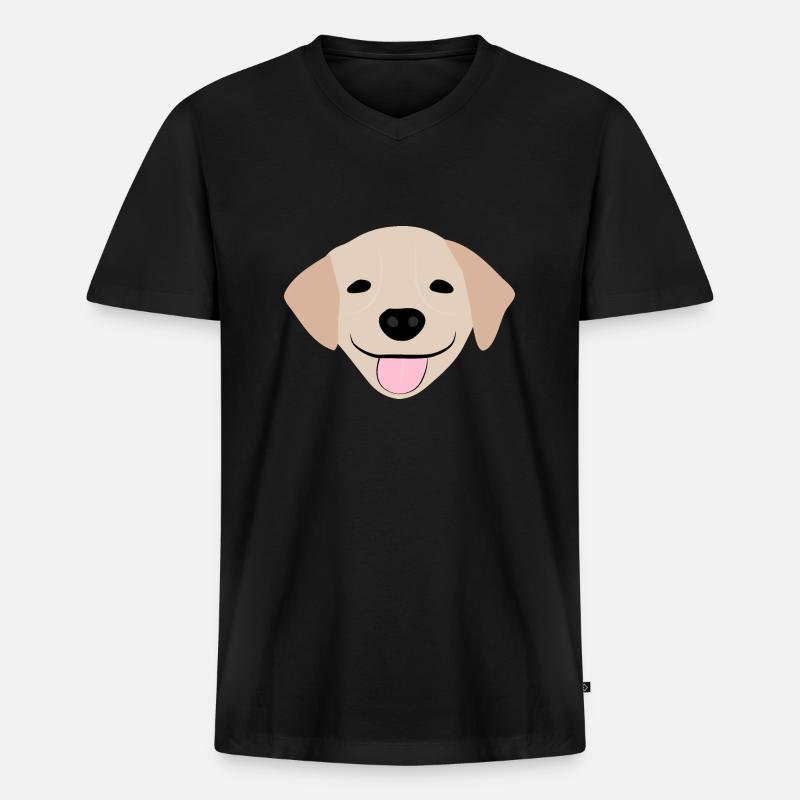 Golden Retriever 2 - Männer Premium Bio T-Shirt mit V-Ausschnitt - Schwarz