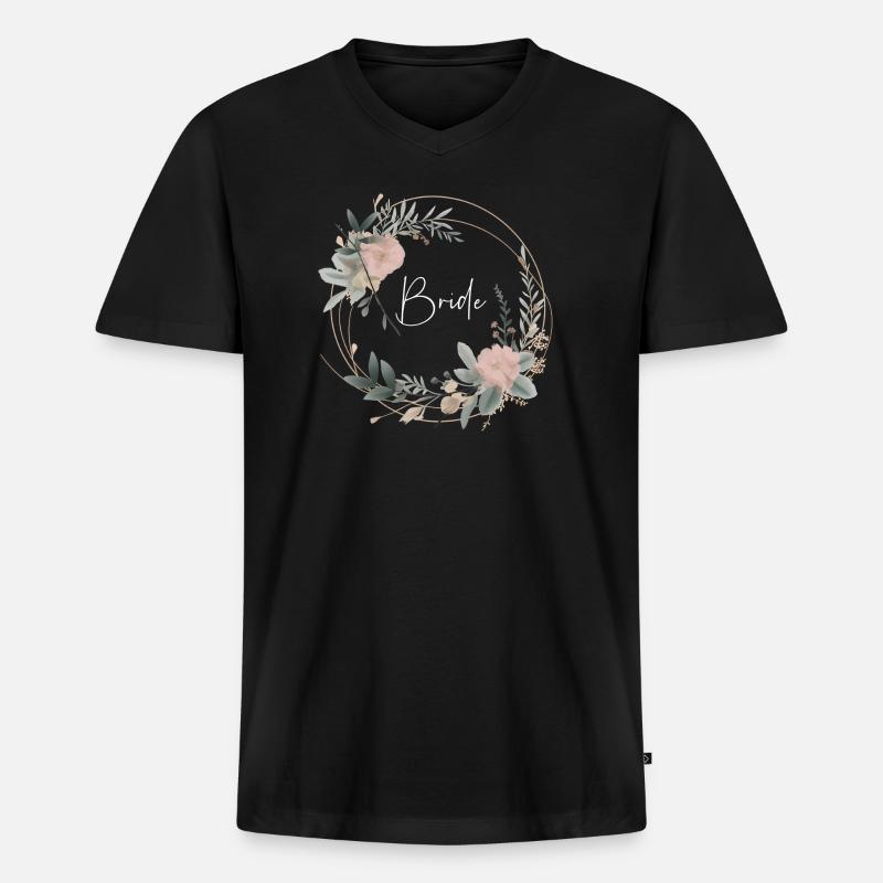 Bride - Männer Premium Bio T-Shirt mit V-Ausschnitt - Schwarz