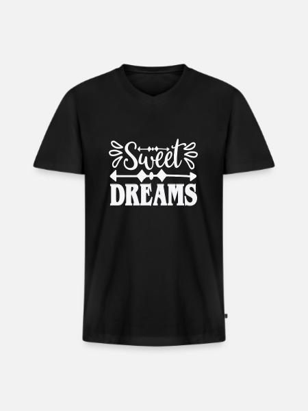 Sweet dreams - Men's Premium Organic T-shirt with V-neck - black