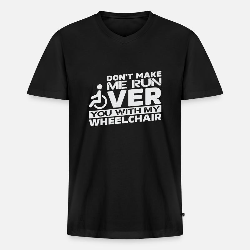 Rollstuhl Rollstuhlfahrer Rollstuhlfahrerin Rolli - Männer Premium Bio T-Shirt mit V-Ausschnitt - Schwarz