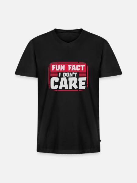 I don't care fact - Men's Premium Organic T-shirt with V-neck - black