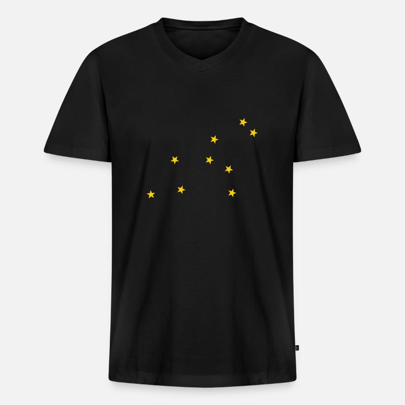 Sternzeichen Löwe - Männer Premium Bio T-Shirt mit V-Ausschnitt - Schwarz