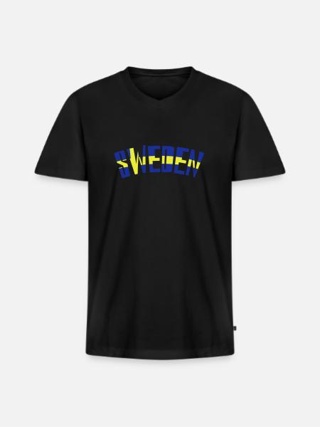 Sweden - Men's Premium Organic T-shirt with V-neck - black