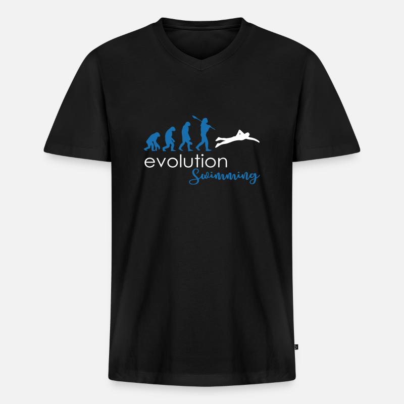Swim - Männer Premium Bio T-Shirt mit V-Ausschnitt - Schwarz