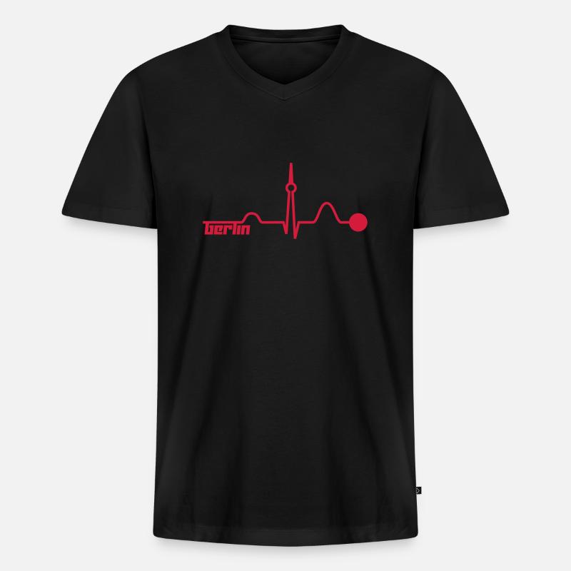 Berlin 6 (Vector) - Männer Premium Bio T-Shirt mit V-Ausschnitt - Schwarz