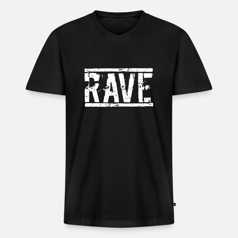 Rave Techno - Männer Premium Bio T-Shirt mit V-Ausschnitt - Schwarz