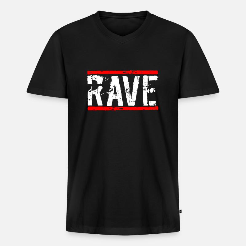 Rave Techno - Männer Premium Bio T-Shirt mit V-Ausschnitt - Schwarz