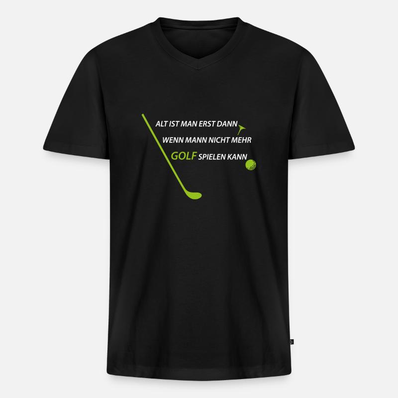 Golf Sport Geschenk Hole - Männer Premium Bio T-Shirt mit V-Ausschnitt - Schwarz
