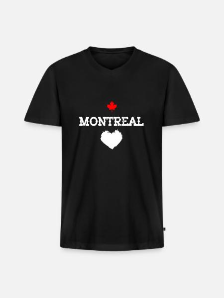Montréal - T-shirt encolure en V Premium bio Homme - noir