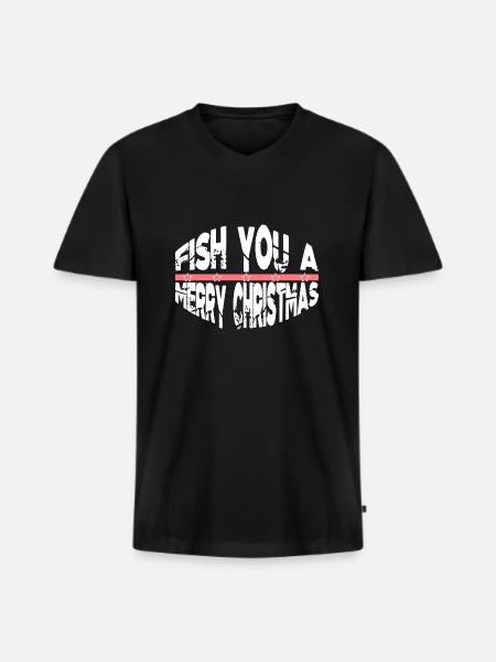 Angling Adventure Fishes awkward - Men's Premium Organic T-shirt with V-neck - black