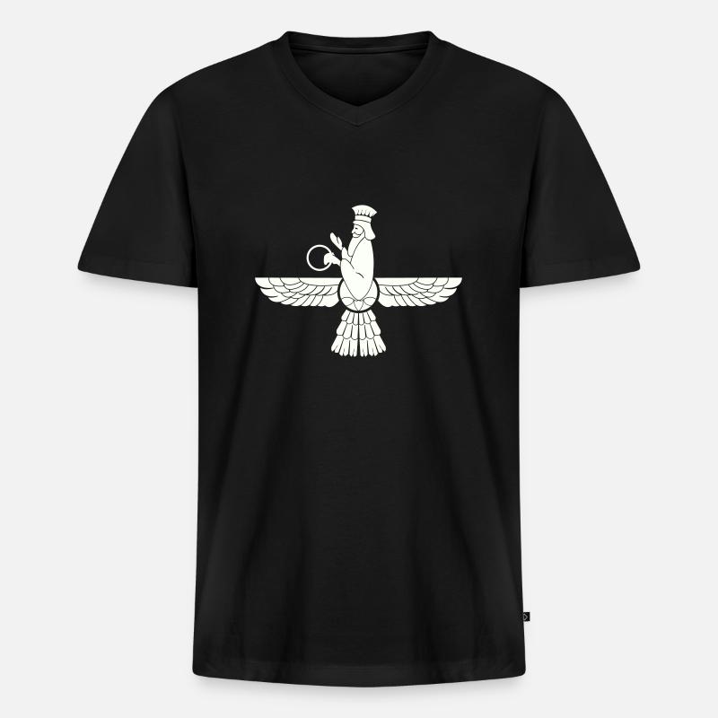 zarathustra - Männer Premium Bio T-Shirt mit V-Ausschnitt - Schwarz