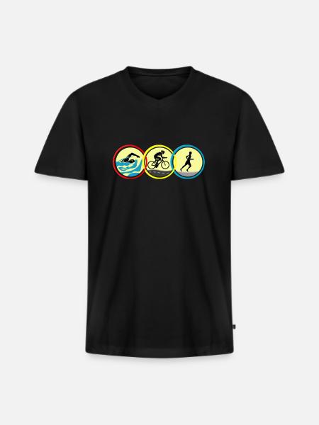 Triathlon - Men's Premium Organic T-shirt with V-neck - black