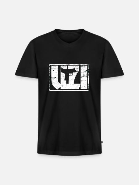 UZI-Waffe - Männer Premium Bio T-Shirt mit V-Ausschnitt - Schwarz