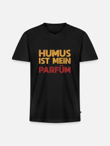 Humus Ist Mein Parfüm - Männer Premium Bio T-Shirt mit V-Ausschnitt - Schwarz