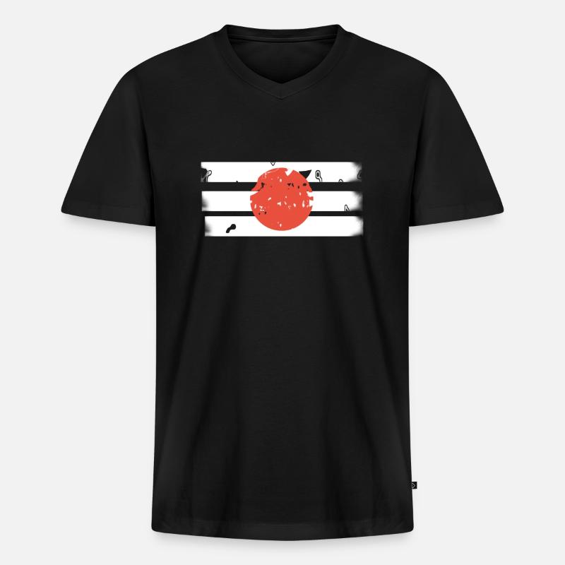 Japan - Männer Premium Bio T-Shirt mit V-Ausschnitt - Schwarz