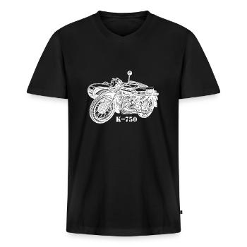 К 750 Silhouette Ural Beiwagen Geschenk - Männer Premium Bio T-Shirt mit V-Ausschnitt - Schwarz - Vorne - Nico (187cm)