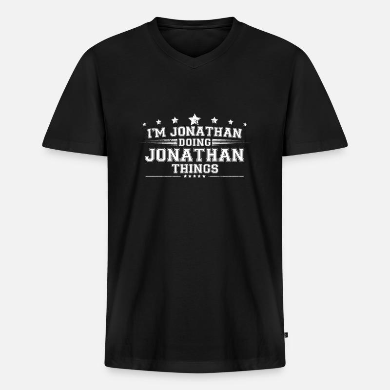 Jonathan - Männer Premium Bio T-Shirt mit V-Ausschnitt - Schwarz