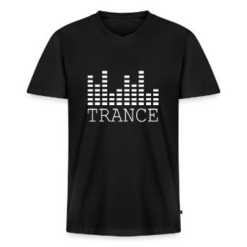 Trance - Männer Premium Bio T-Shirt mit V-Ausschnitt - Schwarz - Vorne - Nico (187cm)
