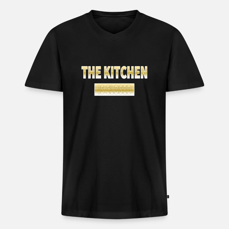 Küche - Männer Premium Bio T-Shirt mit V-Ausschnitt - Schwarz