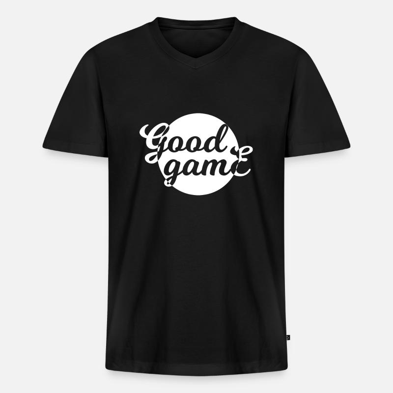 Game Gaming PC - Männer Premium Bio T-Shirt mit V-Ausschnitt - Schwarz