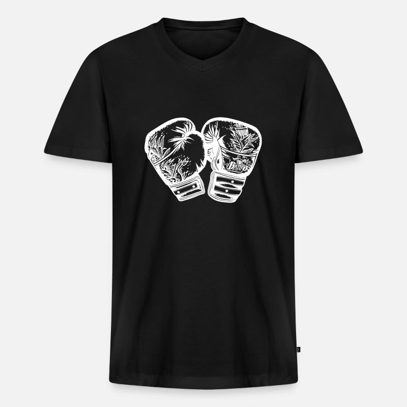 Boxhandschuhe Boxen - Männer Premium Bio T-Shirt mit V-Ausschnitt - Schwarz
