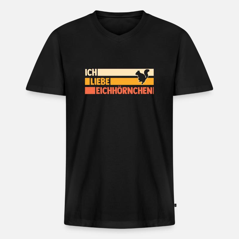 Eichhörnchen - Männer Premium Bio T-Shirt mit V-Ausschnitt - Schwarz