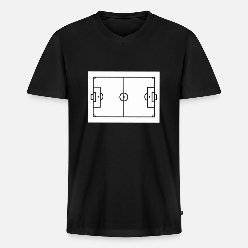 fussball feld - Männer Premium Bio T-Shirt mit V-Ausschnitt - Schwarz