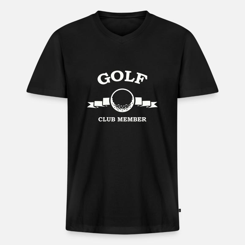 golf club member - Männer Premium Bio T-Shirt mit V-Ausschnitt - Schwarz