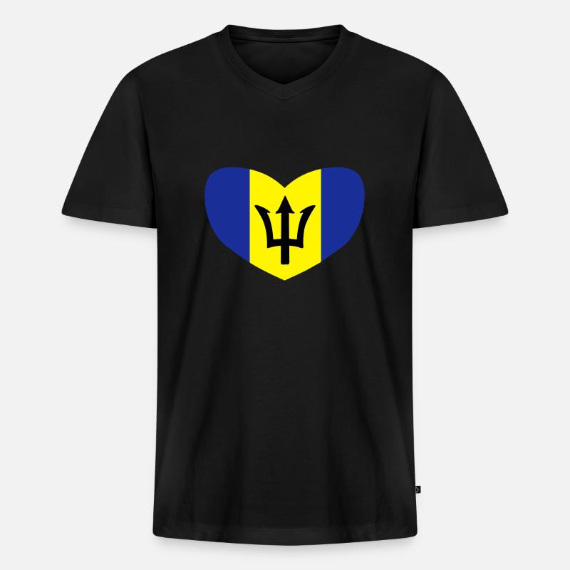 Ich liebe Barbados - Männer Premium Bio T-Shirt mit V-Ausschnitt - Schwarz