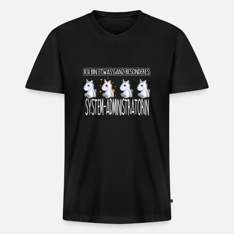 SYSTEM-ADMIN - Toll - Männer Premium Bio T-Shirt mit V-Ausschnitt - Schwarz